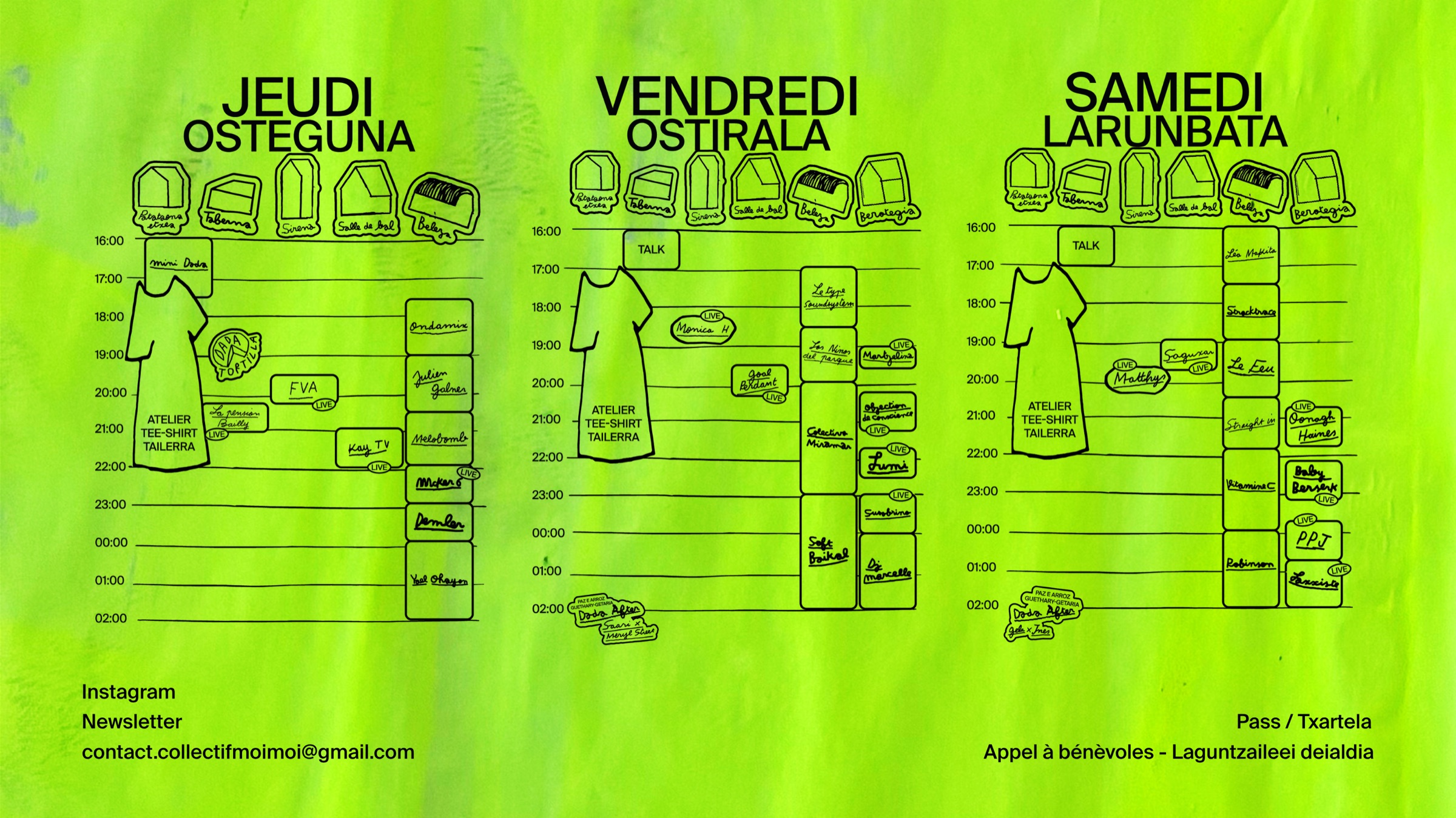 Programmation Festival Udada — jeudi 30, vendredi 31 juillet et samedi 1er août